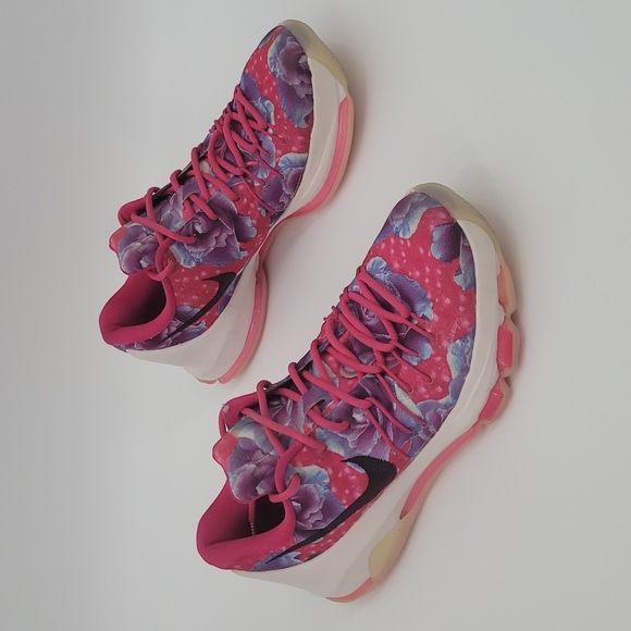 Nike Kevin Durant KD 8 Aunt Pearl Sneakers Cancer Awareness Floral Size 7 - Picture 11 of 11